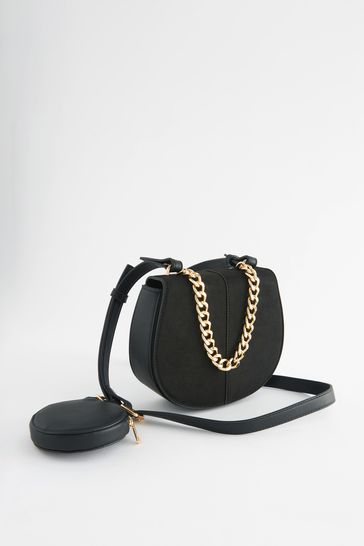 Buy Black Coin Purse Saddle Cross Body Bag from Next Luxembourg