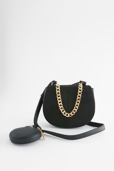Buy Black Coin Purse Saddle Cross Body Bag from Next Luxembourg