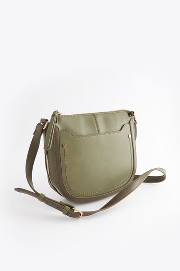 Buy Olive Green Saddle Cross Body Bag from Next Poland