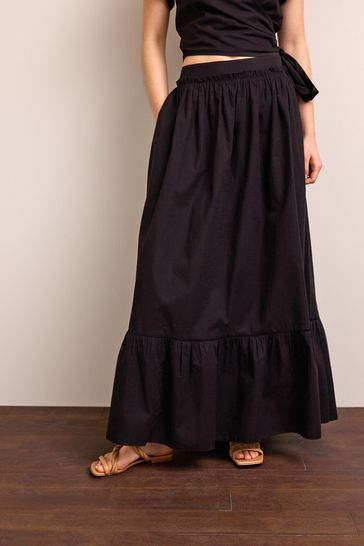 Ruffle midi skirt uk shop