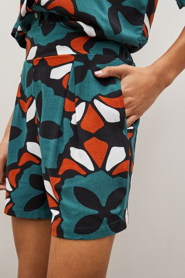 High waisted blue clearance and red shorts