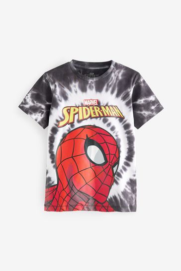 Grey Tie-Dye Spiderman Short Sleeve T-Shirt (3-16yrs)