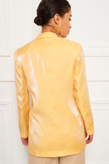 Buy Yellow Relaxed Fit Shimmer Blazer from Next Luxembourg