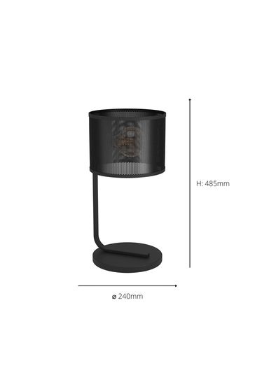 Eglo Black Manby Mesh Drum Table Lamp