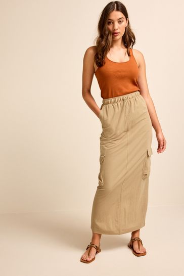 Brown drawstring skirt store