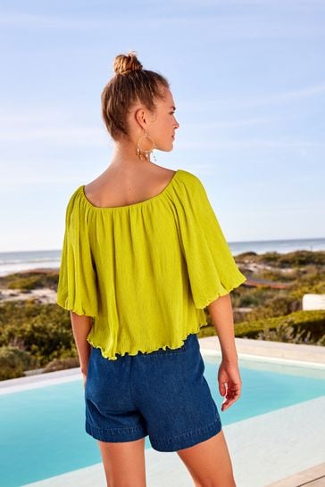 Lime green off the shoulder top clearance
