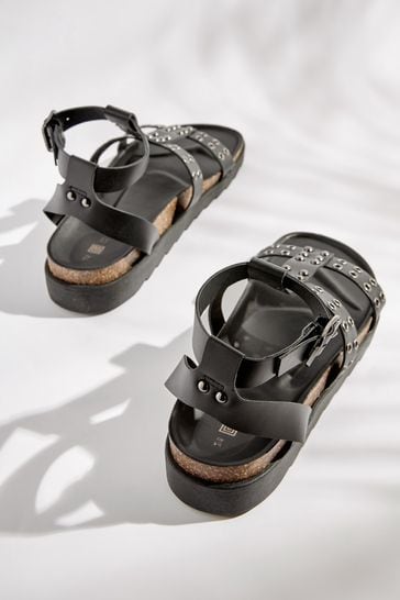 Black studded outlet chunky sandals