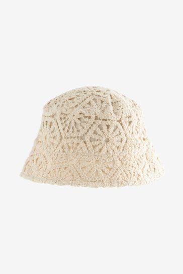 Neutral Crochet Bucket Hat (3-16yrs)