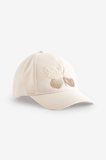 Cream Butterfly Sequin Cap (1-13yrs)