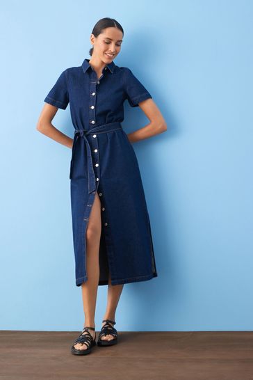 Ladies midi shirt dress 2025