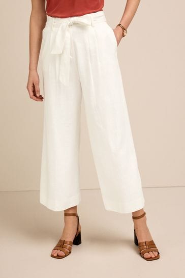 Tie waist cropped trousers 2025