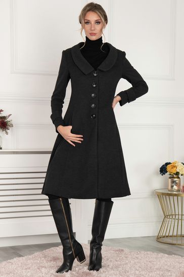 Grey fit store and flare coat