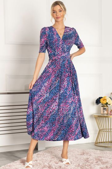 Buy Jolie Moi Blue Josie Animal Print Maxi Dress from Next Luxembourg