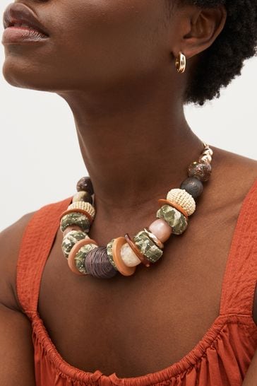 Brown hot sale statement necklace