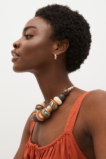 Brown statement best sale necklace