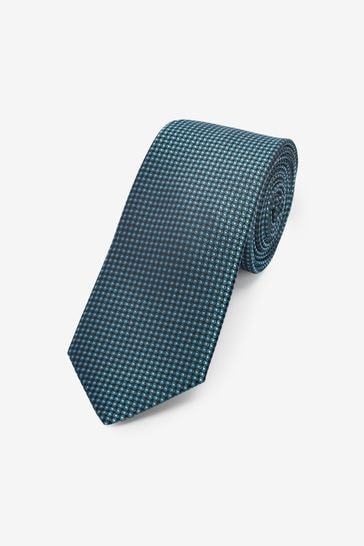 Teal Green Geometric Signature Made In Italy Tie