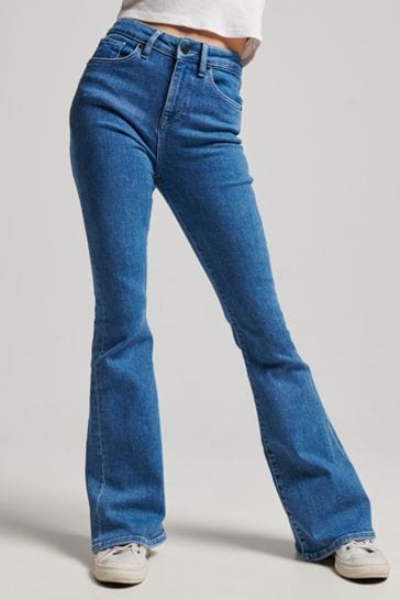 Superdry Blue Studios High Rise Flared Jeans