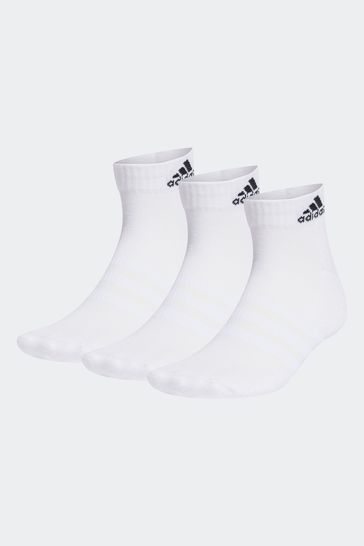 adidas White Cushioned Sportswear Ankle Socks 3 Pack