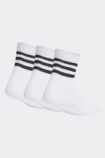 Adidas 3 Stripes Cushioned Sportswear Mid Cut Socks 3 Pairs White S Training Socks color White size S