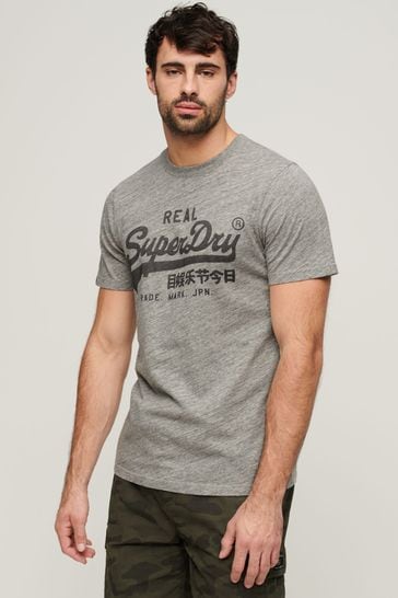 Superdry Grey Vintage Logo Core T-Shirt