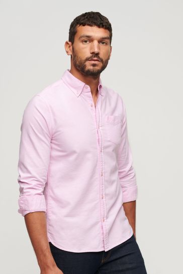 Superdry Pink Cotton Long Sleeved Oxford Shirt