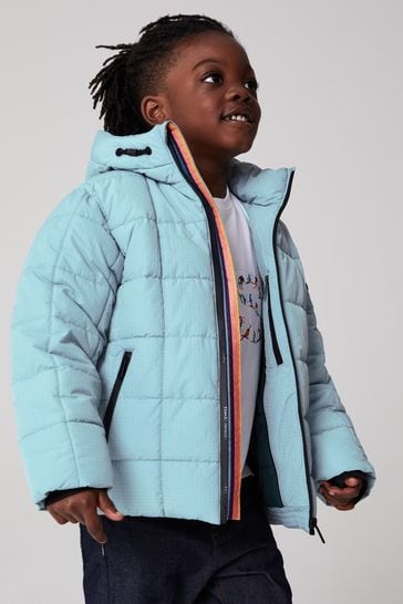 Paul Smith Junior Boys Blue Shower Resistant Ripstop Padded Coat