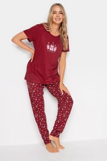 Long Tall Sally Red Starry Gifts Cuffed Pyjamas Set