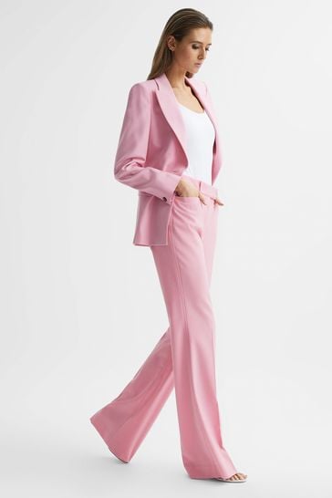Buy Reiss Pink Blair High Rise Wide Leg Trousers from Next Luxembourg