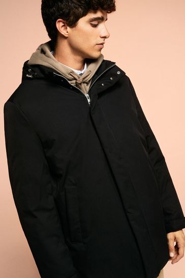 Springfield Black Technical Parka With Removable Hood