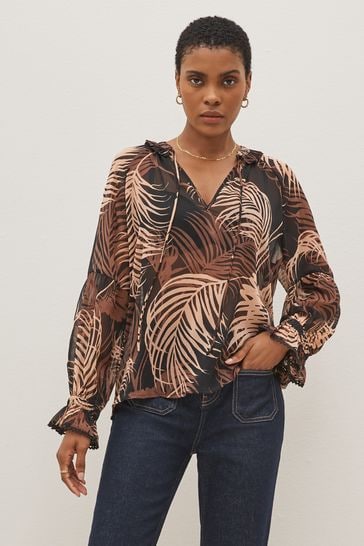 Grey sheer shop blouse