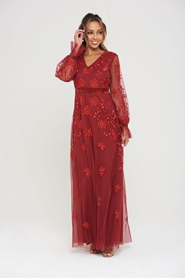 Forever 21 sheer hot sale embroidered maxi dress