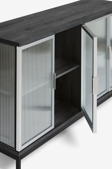Black glass credenza top