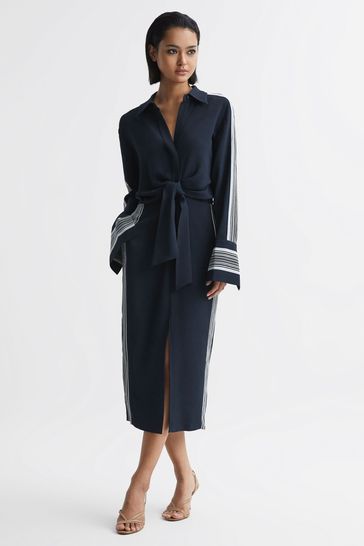 Side stripe top midi dress