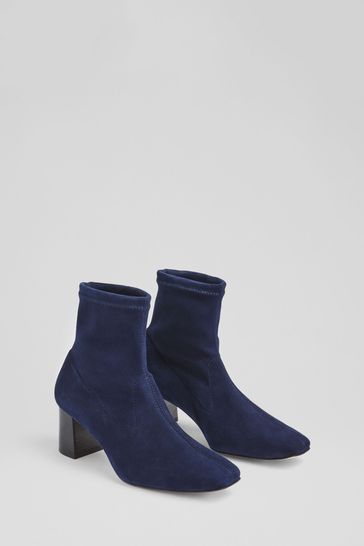 Navy blue new arrivals stretch boots