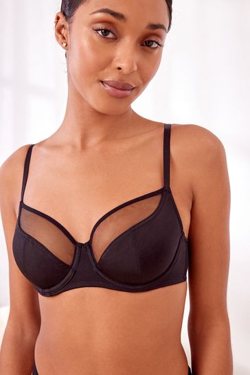 Buy Black/Red Non Pad Full Cup Microfibre & Mesh Bras 2 Packs from Next  South Africa