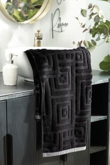 Black Geo Towel