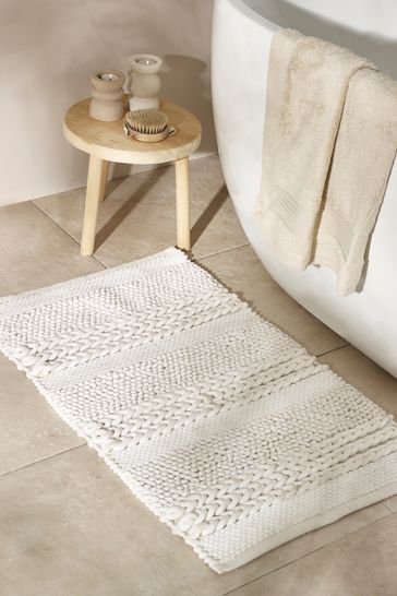 Buy Natural Stripe Bath Mat from Next USA