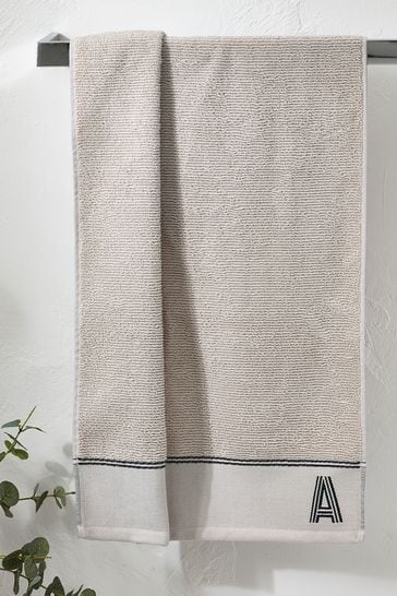 Natural Monogram Hand Towel