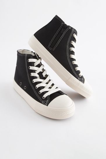 Buy Black Standard Fit F Lace Up High Top Trainers from Next Luxembourg