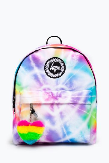 Hype. Purple Rainbow Heart Tie Dye Backpack