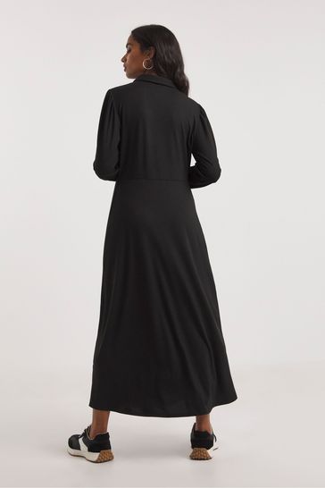 Buy JD Williams Black Soft Touch Jersey Zip Front Midi Dress from Next Poland