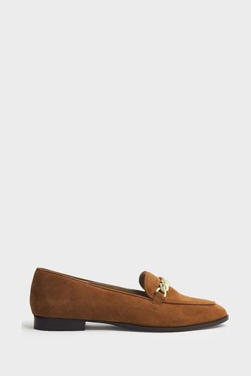 Crew Clothing Company Brown Embellished Leather Loafer