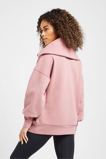 Half zip pullover pink outlet