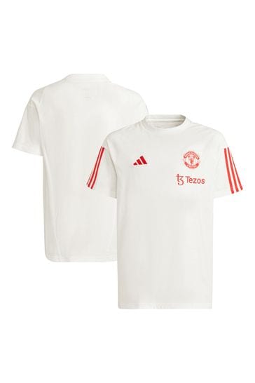 adidas White Manchester United Tiro 23 Training Kids T-Shirt