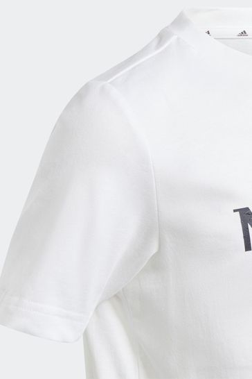 Adidas white t shirt with collar top