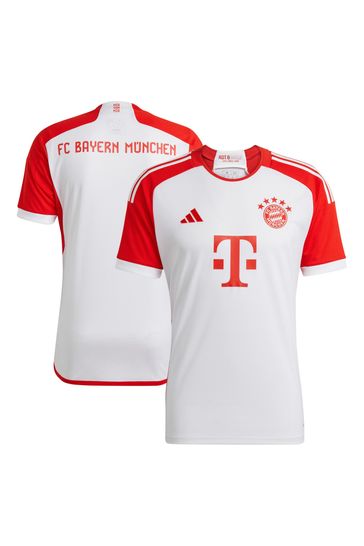 adidas White FC Bayern 23/24 Kids Home Jersey