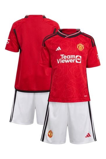 adidas Red Manchester United 23/24 Home Mini Kit