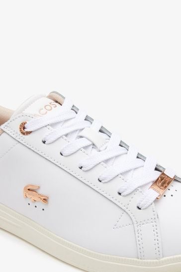 Lacoste womens top white leather trainers