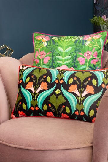 Kate Merritt Green Spring Blooms Cushion