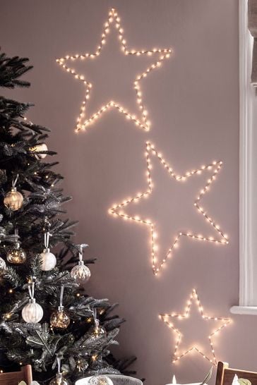 Lights4fun Rose Gold 60cm Light Up LED Star
